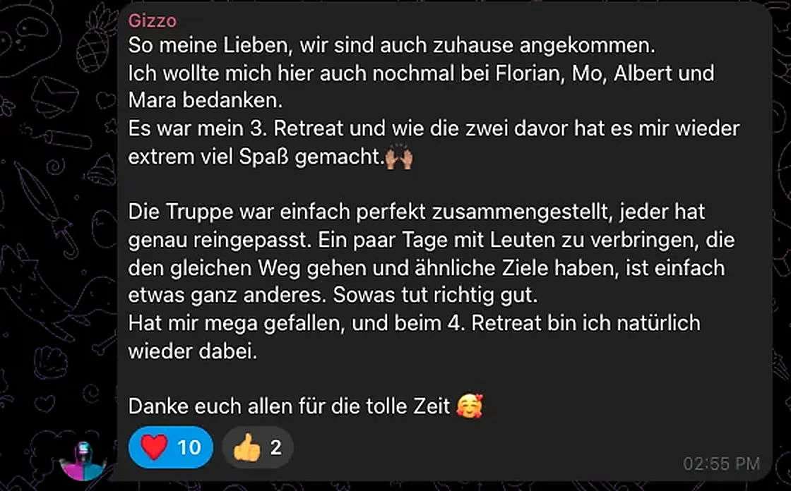 Nachricht von Gizzo im CraderMind-Kanal