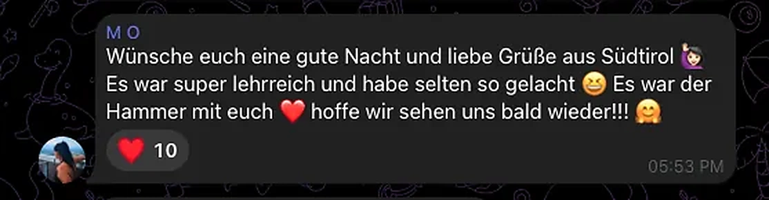 Nachricht von M O im CraderMind-Kanal